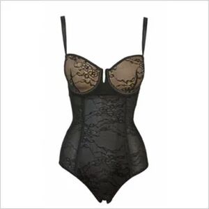 Kardashian Kollection Intimates Electra Lace Black Bodysuit 36C Shapewear